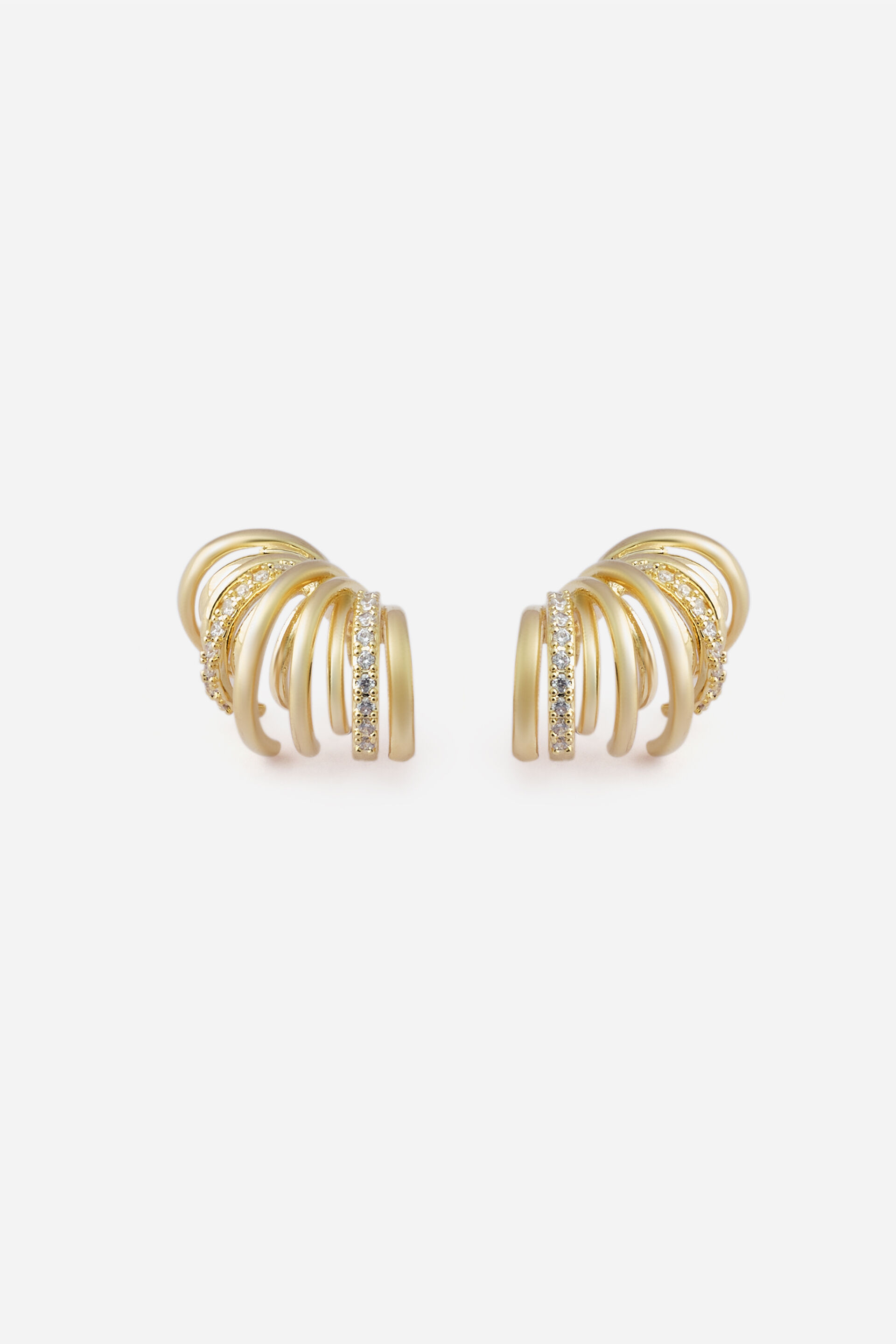 Layered Arc Hoop Earrings, , image 2